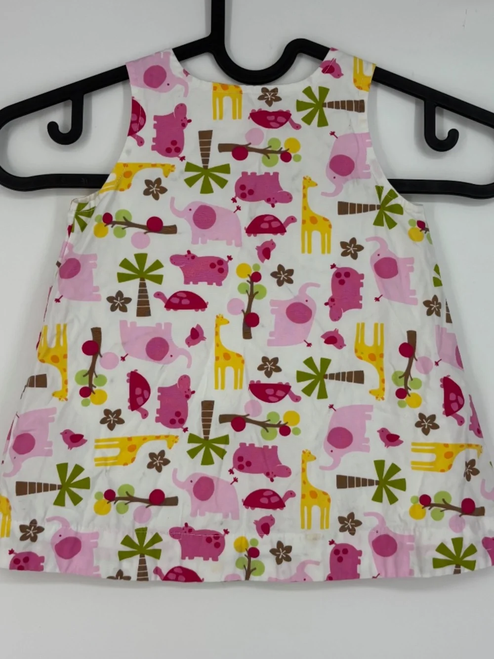 Baby Gap Newborn 3 - 6 Months Sleeveless Dress Pink Yellow Animal Print Cotton